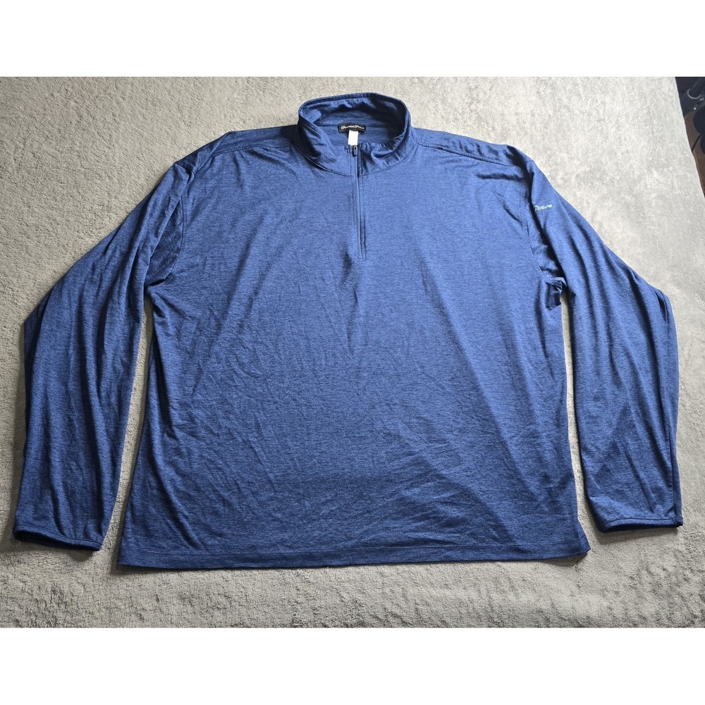 Paramount Pictures 1/4 Zip Sweater Mens XXL Blue Sleeve Logo Performance Stretch